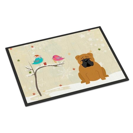 Carolines Treasures Christmas Presents Between Friends English Bulldog Red Indoor or Outdoor Mat, 24 x 0.25 x 36 in. BB2594JMAT